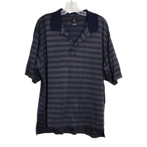Nike Golf Blue Stripe Polo Shirt Short Sleeve XL